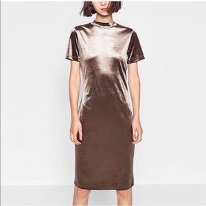 Zara Trafaluc Velvet Midi Dress